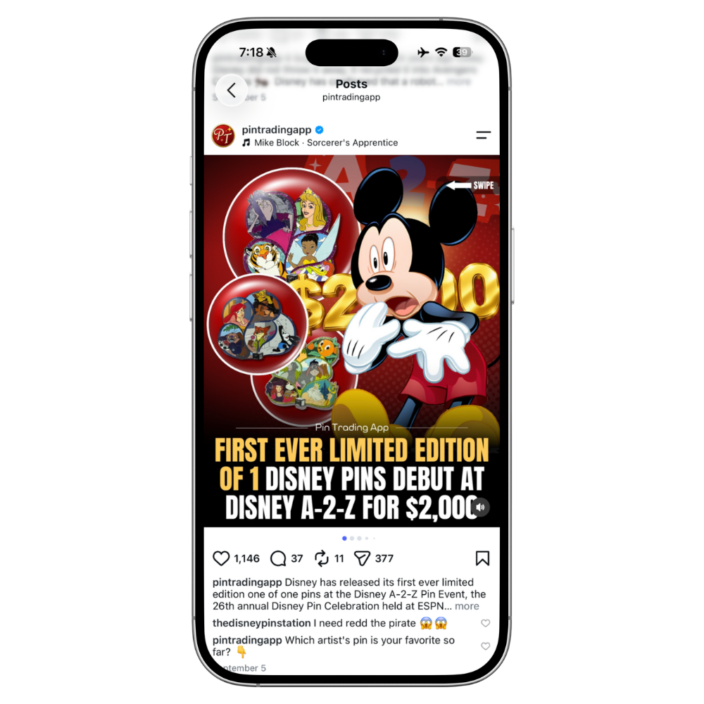 Pin Trading App post